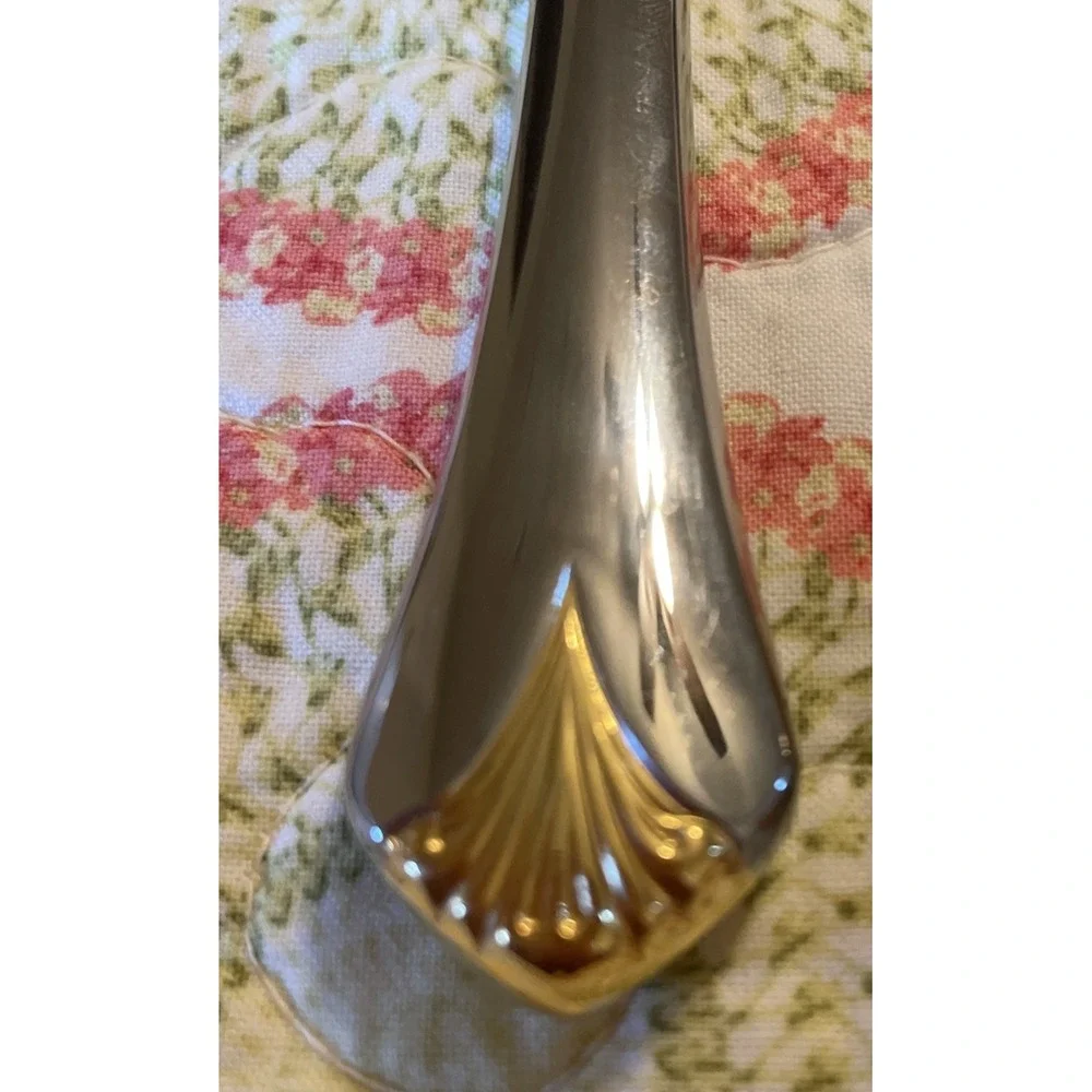 Yamazaki Cara Dinner Knife Gold Accent Glossy Stainless Japan Flatware Set‎ Of 4